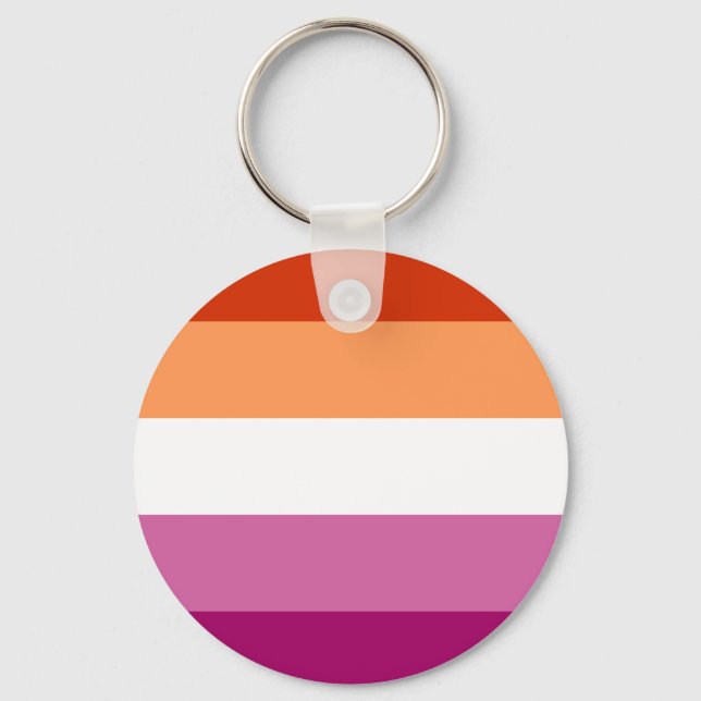 Lesbian Pride Flag LGBTQ Key Ring (Front)
