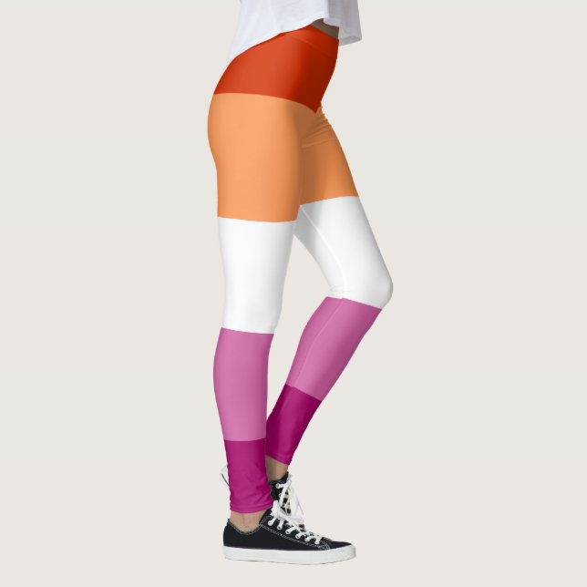 Lesbian Pride Flag LGBTQ Leggings (Right)