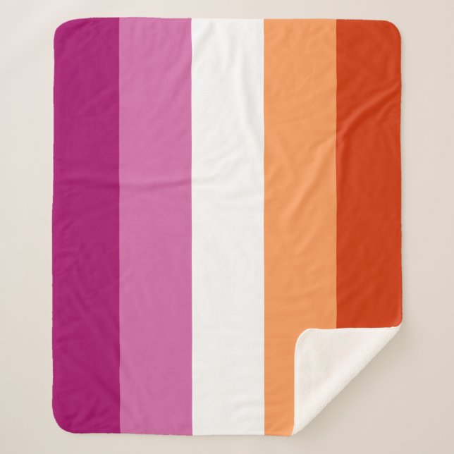 Lesbian Pride Flag LGBTQ Sherpa Blanket (Front)