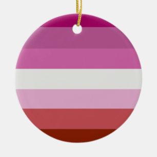 Lesbian Pride Flag (Origin) Ceramic Tree Decoration