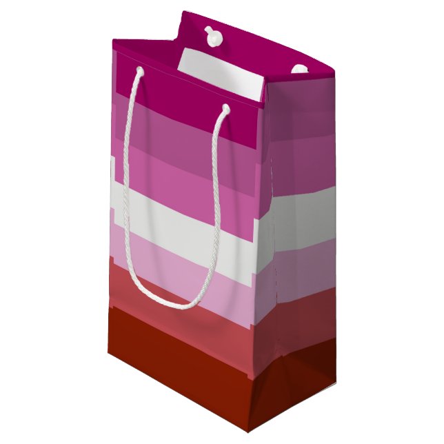 Lesbian Pride Flag (Origin) Small Gift Bag (Front Angled)