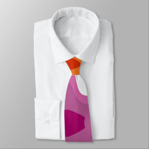Lesbian Pride Flag Paint Swirl Art Neck Tie
