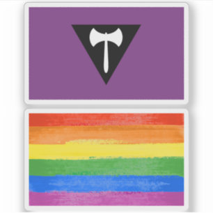 Lesbian Pride Flag  Purple Axe