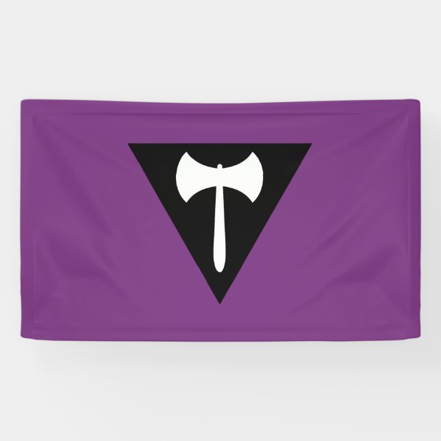 Lesbian Pride Flag  Purple Axe Banner (Horizontal)