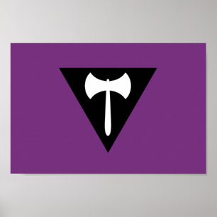 Lesbian Pride Flag  Purple Axe Poster