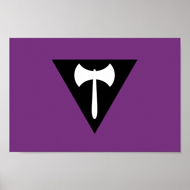 Lesbian Pride Flag  Purple Axe Poster (Front)