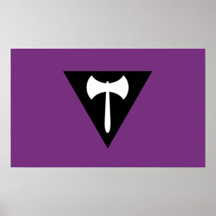 Lesbian Pride Flag  Purple Axe Poster