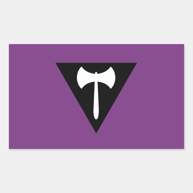 Lesbian Pride Flag  Purple Axe Rectangular Sticker (Front)
