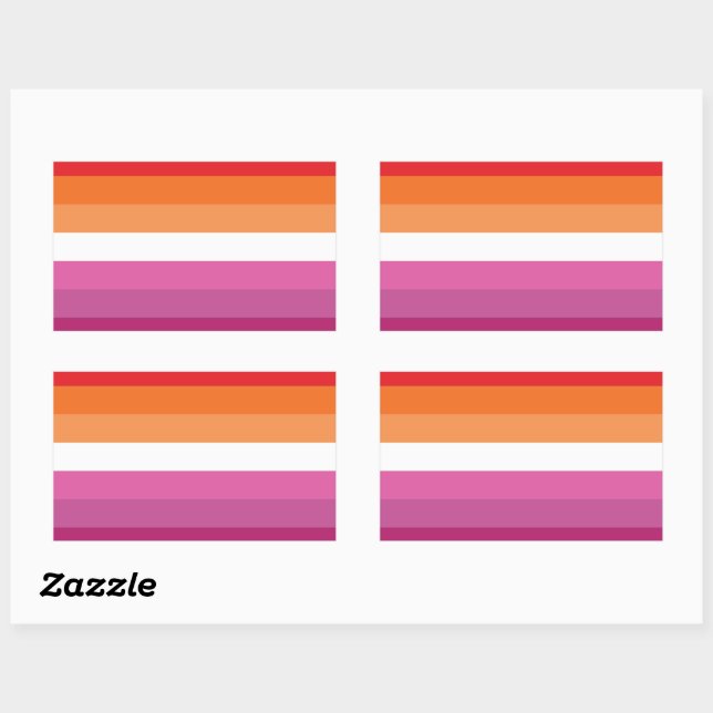 Lesbian Pride Flag Rectangular Sticker (Sheet)