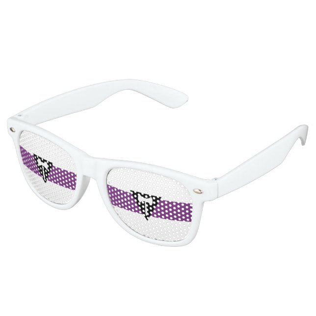 Lesbian Pride Flag Retro Sunglasses (Angled)