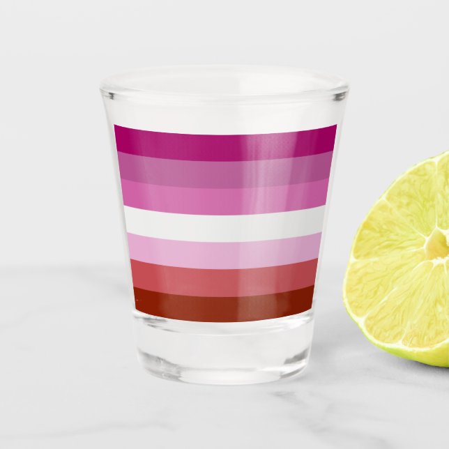 Lesbian Pride Flag Shot Glass (Front)