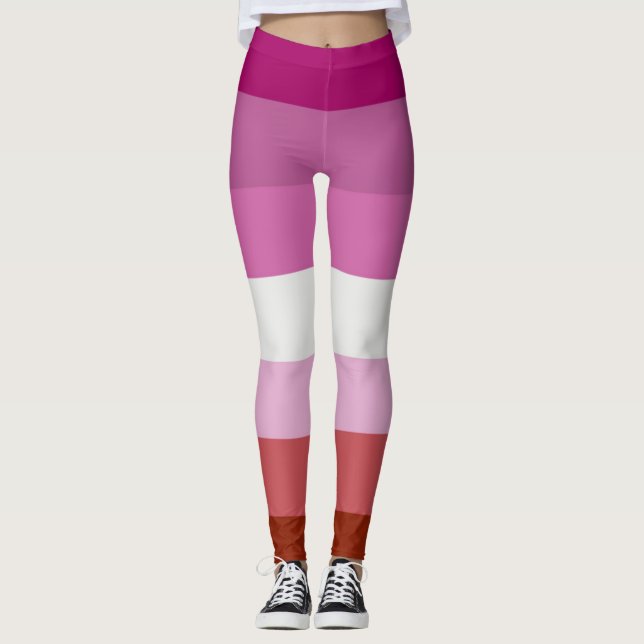 Lesbian Pride Flag Stripes Leggings (Front)