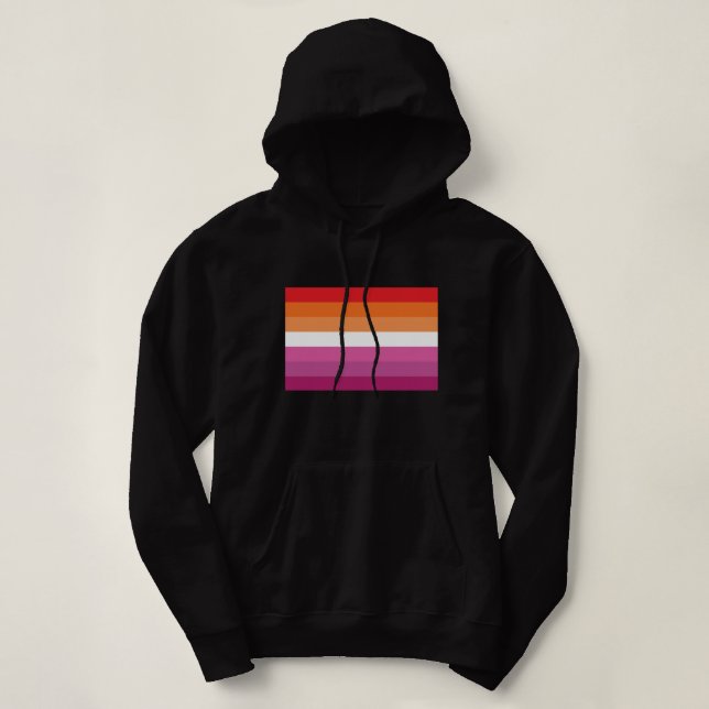 Lesbian Pride Flag (Sunset) Hoodie (Design Front)