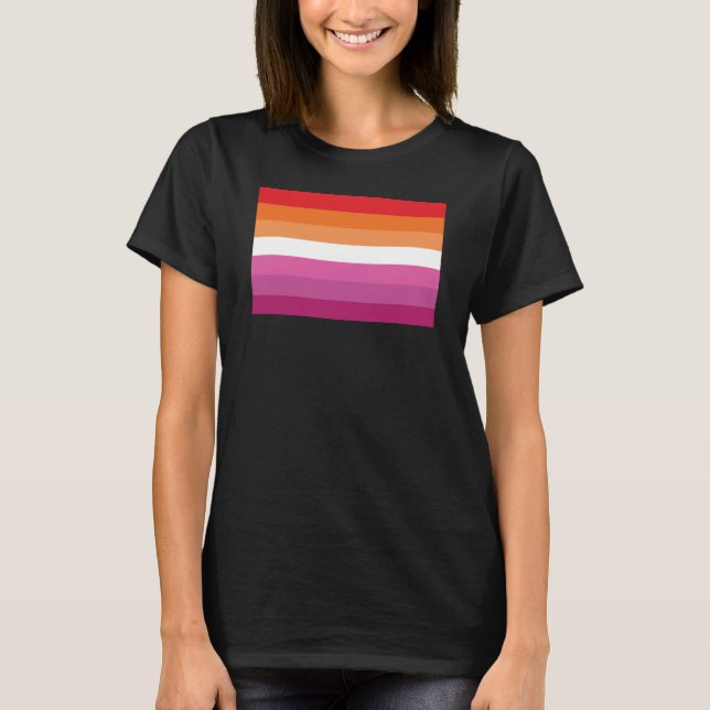Lesbian Pride Flag (Sunset) T-Shirt (Front)