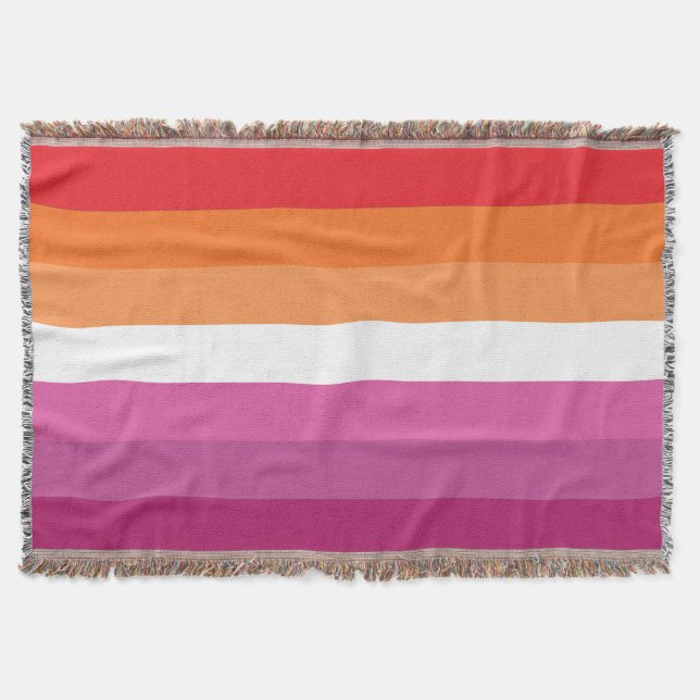 Lesbian Pride Flag Throw Blanket (Front)
