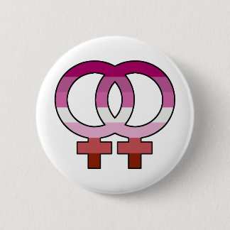 Lesbian Pride Flag Venus Symbol Button Pin