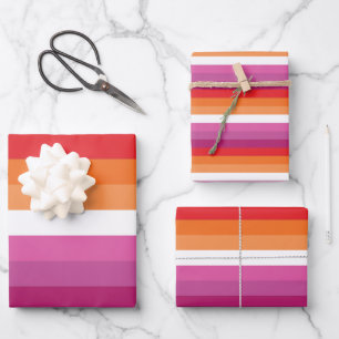 Lesbian Pride Flag Wrapping Paper Sheet