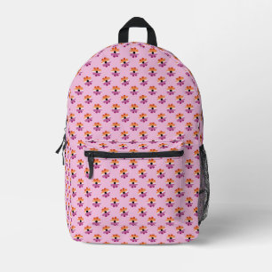 Lesbian Pride Flower Pattern LGBTQIA Pride 2024 Printed Backpack