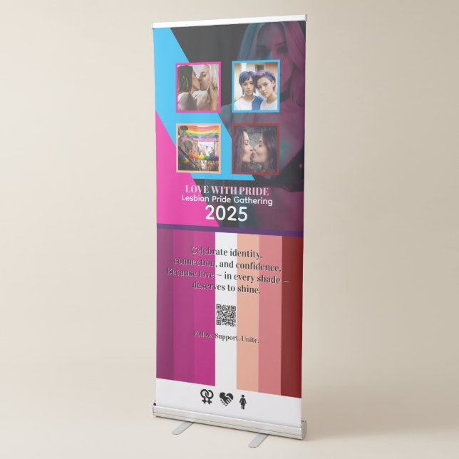 Lesbian Pride Gathering – Fully Customizable  Retractable Banner (3/4)