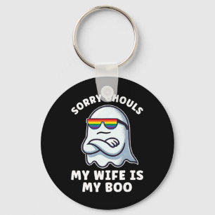 Lesbian Pride Halloween Ghost Women My Wife Is My  Key Ring