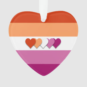 Lesbian pride heart design ornament