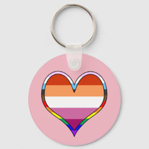 Lesbian Pride Heart Keychain