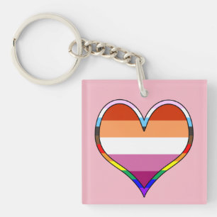 Lesbian Pride Heart Keychain