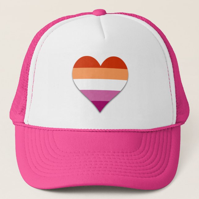 Lesbian pride heart Trucker Hat (Front)