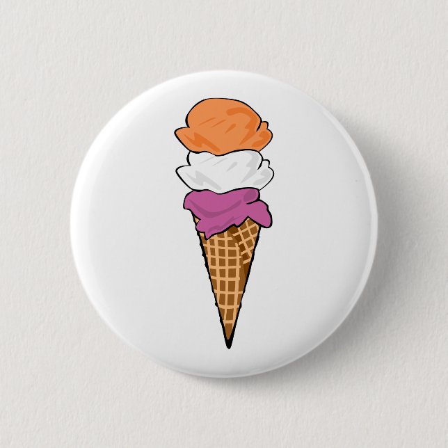 Lesbian Pride Ice Cream 6 Cm Round Badge (Front)