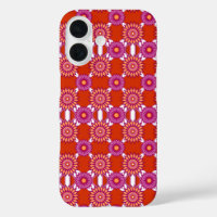 Lesbian pride / orange mirror flower pattern
