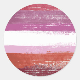Lesbian Pride Paint Classic Round Sticker