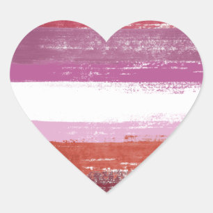 Lesbian Pride Paint Heart Sticker
