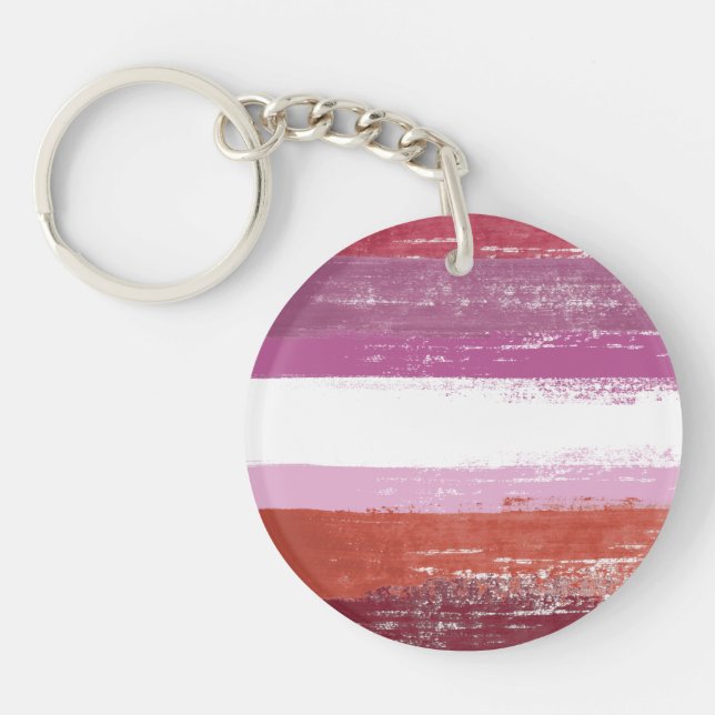 Lesbian Pride Paint Key Ring (Front)