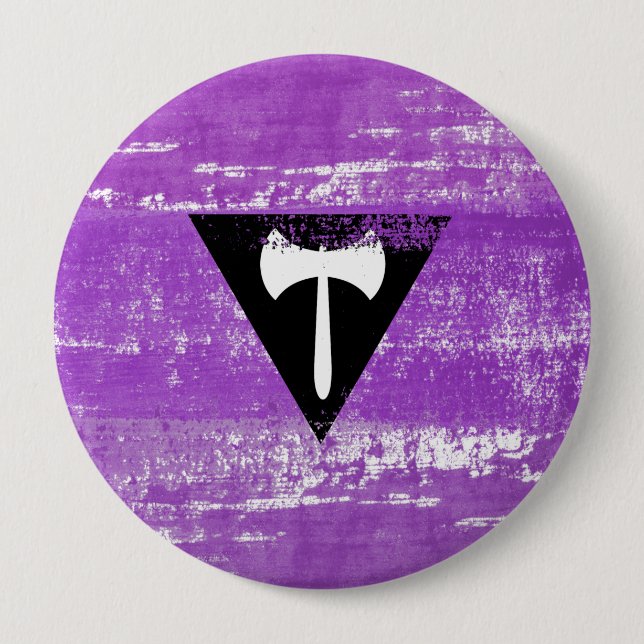 Lesbian Pride Paint (Labrys) 10 Cm Round Badge (Front)