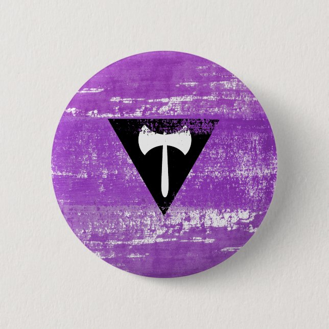 Lesbian Pride Paint (Labrys) 6 Cm Round Badge (Front)