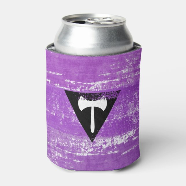 Lesbian Pride Paint (Labrys) Can Cooler (Can Front)