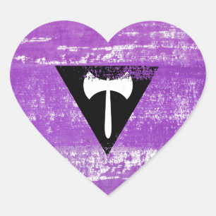 Lesbian Pride Paint (Labrys) Heart Sticker