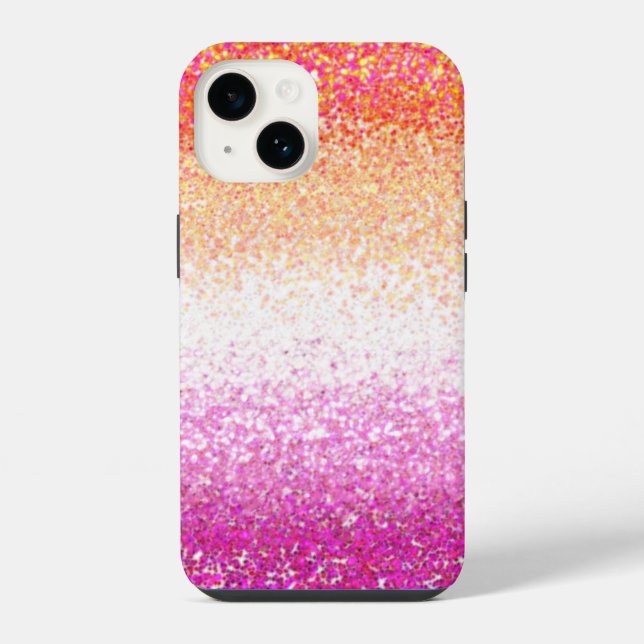 Lesbian Pride Pink Glitter Gradient Sparkle  iPhone Case (Back)