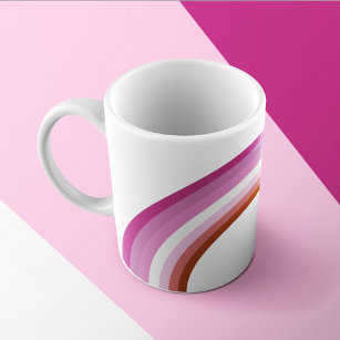 Lesbian Pride Pink Rainbow Flag Monogram Coffee Mug