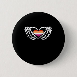 Lesbian Pride Skeleton Halloween Wlw Goth Heart Cl 6 Cm Round Badge