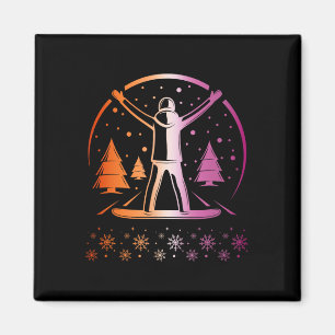 Lesbian Pride Subtle Lgbtq Snowboarding Winter Out Magnet