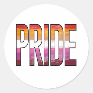Lesbian Pride Word Classic Round Sticker