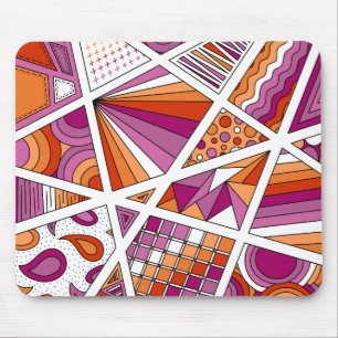 Lesbian Pride Zen Doodle Abstract Modern Pink Mouse Mat
