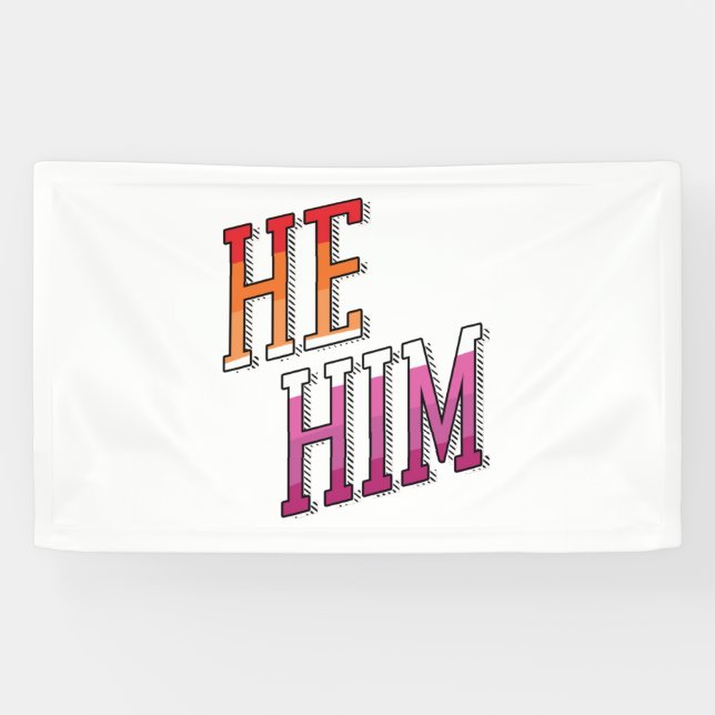 Lesbian Pronouns He Him Banner (Horizontal)