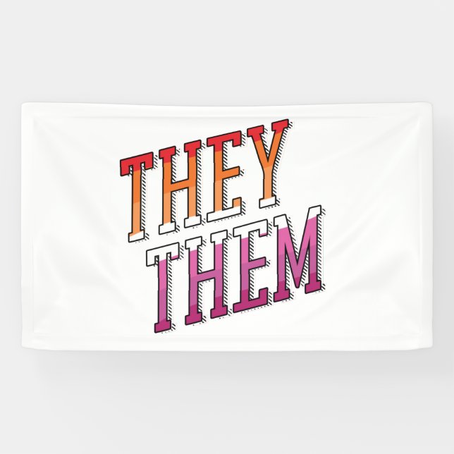 Lesbian Pronouns They Them Banner (Horizontal)