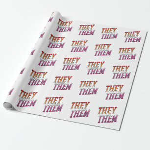 Lesbian Pronouns They Them Wrapping Paper