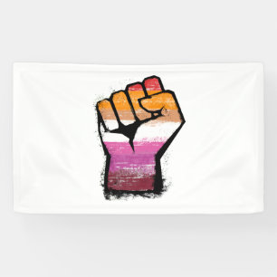 Lesbian Protest Fist Banner