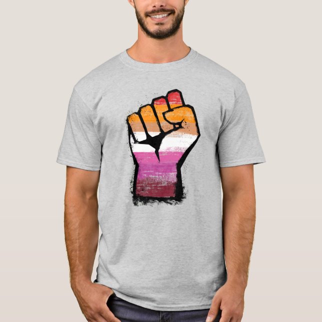 Lesbian Protest Fist T-Shirt (Front)
