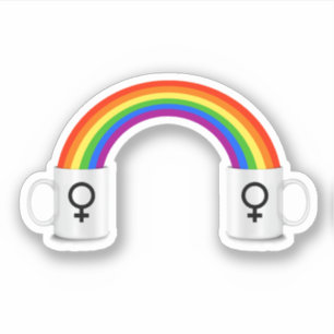 Lesbian Rainbow Coffee Date