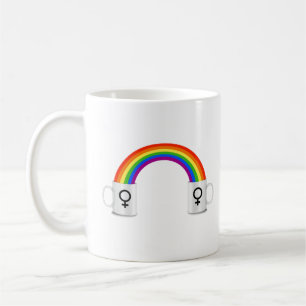 Lesbian Rainbow Coffee Date Mug